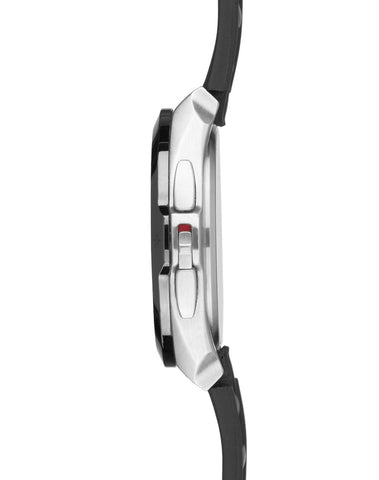 Junghans Spektrum Mega Solar Watch with black dial, rubber strap, steel case