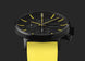Junghans Form A Chronoscope Watch with black dial, leather strap, black pvd case