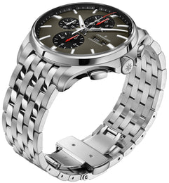 Junghans Meister S Chronoscope Watch with grey dial, steel bracelet, steel case