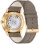Junghans Meister Worldtimer Watch with silver dial, leather strap, rose gold pvd case