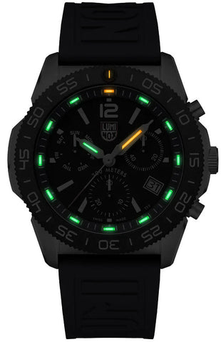 Luminox Sea Pacific Diver Chronograph 3140 Black Blue Watch XS.3143 - detail view