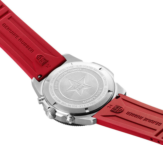 Luminox Sea Pacific Diver Chronograph 3140 Black Red Watch XS.3155 - detail view