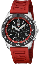 Luminox Sea Pacific Diver Chronograph 3140 Black Red Watch XS.3155 - detail view