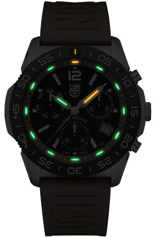 Luminox Pacific Diver Chronograph 44mm 3140 Series Black Orange Watch