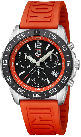 Luminox Pacific Diver Chronograph 44mm 3140 Series Black Orange Watch
