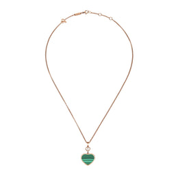 Chopard Happy Hearts 18ct Rose Gold 0.05ct Diamond Malachite Pendant
