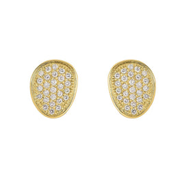 Marco Bicego Lunaria Alta 18ct Yellow Gold 1.06ct Diamond Stud Earrings, OB1417 B