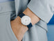 Junghans Max Bill Damen Watch with white dial, leather strap, steel case