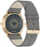 Junghans Max Bill Mega Solar Watch with grey dial, leather strap, yellow gold pvd case