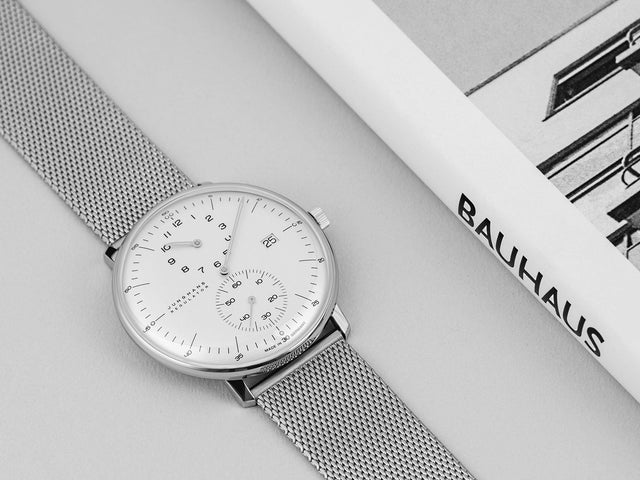 Junghans Max Bill Regulator Watch with silver dial, steel bracelet, steel case