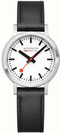 Mondaine SBB Stop2Go BackLight White Grape Leather Watch