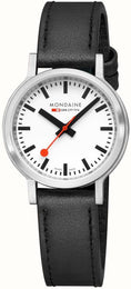 Mondaine Watch SBB Stop2Go BackLight White Grape Leather MST.3401B.LBV.SET