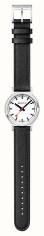 Mondaine SBB Stop2Go BackLight White Grape Leather Watch