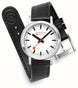 Mondaine SBB Stop2Go BackLight White Grape Leather Watch