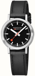 Mondaine Watch SBB Stop2Go Black Grape Leather MST.34020.LBV.SET