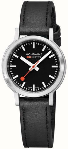 Mondaine Watch SBB Stop2Go Black Grape Leather MST.34020.LBV.SET