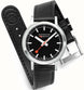 Mondaine SBB Stop2Go Black Grape Leather Watch