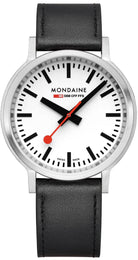 Mondaine SBB Stop2Go BackLight White Grape Leather Watch