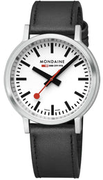 Mondaine Watch SBB Stop2Go BackLight White Grape Leather MST.4101B.LBV.2SE