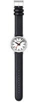 Mondaine SBB Stop2Go BackLight White Grape Leather Watch
