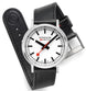 Mondaine SBB Stop2Go BackLight White Grape Leather Watch