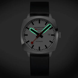 Mondaine Cushion Automatic White Watch