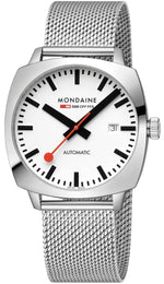Mondaine Cushion Automatic White Bracelet Watch MSL.3961B.SM