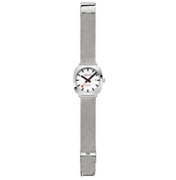 Mondaine Cushion Automatic White Bracelet Watch
