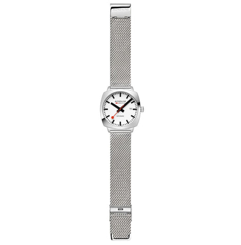 Mondaine Cushion Automatic White Bracelet Watch