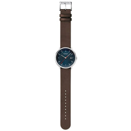 Mondaine Doppio 41mm Brown Vegan Grape Leather Watch
