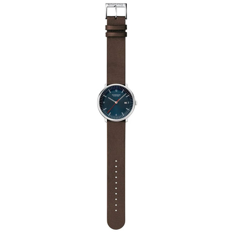 Mondaine Doppio 41mm Brown Vegan Grape Leather Watch