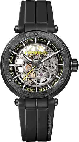 Herbelin Watch Newport Carbon Skeleton Titanium Limited Edition 1888SQCTN14CA