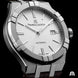 Silver Maurice Lacroix watch with a white face on a black background