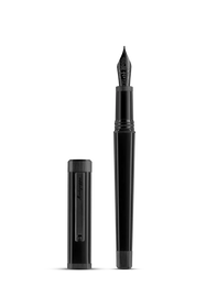 Montegrappa Quattro Fountain Pen, IP Ultra Black Gold 14K Nib Medium