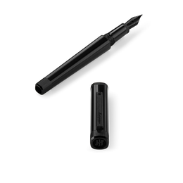Montegrappa Quattro Fountain Pen, IP Ultra Black Gold 14K Nib Medium