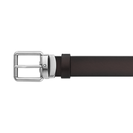 Montblanc 30mm Pin Buckle Vintage Palladium Leather Belt Brown D