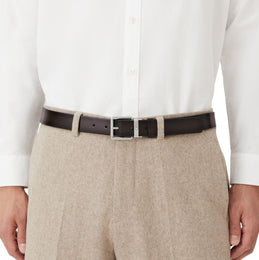 Montblanc 30mm Pin Buckle Vintage Palladium Leather Belt Brown D