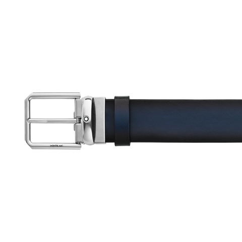 Montblanc 35mm Leather Pin Buckle Belt Blue D