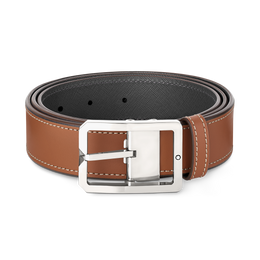 Montblanc Belt Vintage Palladium Reversible Tan/Grey