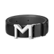 Montblanc M Buckle Black/Gray 35 mm Reversible Leather Belt 131178