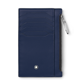 Montblanc Meisterstuck Card Holder 8cc with Zippered Pocket Inky Blue 131698