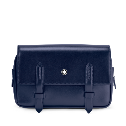 Montblanc Meisterstuck Leather Messenger Bag Ink Blue 131690