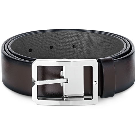 Montblanc Reversible 35mm Leather Belt Brown Grey 131163
