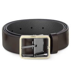 Montblanc Reversible 35mm Leather Belt Brown Grey 131192