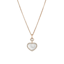 Chopard Happy Hearts 18ct Rose Gold 0.24ct Diamond Mother of Pearl Pendant
