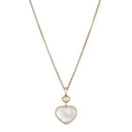 Chopard Happy Hearts 18ct Rose Gold 0.05ct Diamond Mother of Pearl Pendant