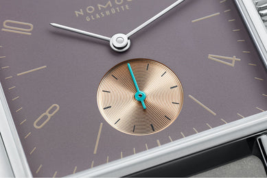 Nomos Glashutte Tetra Aubergine Steel Back Watch