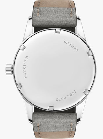 Nomos Glashutte Club Campus 38 Cream Coral Sapphire Crystal Watch