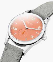 Nomos Glashutte Club Campus 38 Cream Coral Sapphire Crystal Watch