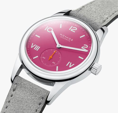 Nomos Glashutte Club Campus Deep Pink Sapphire Crystal Watch